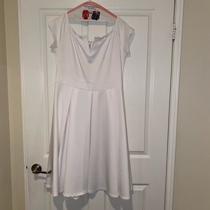 Off the shoulder white dress